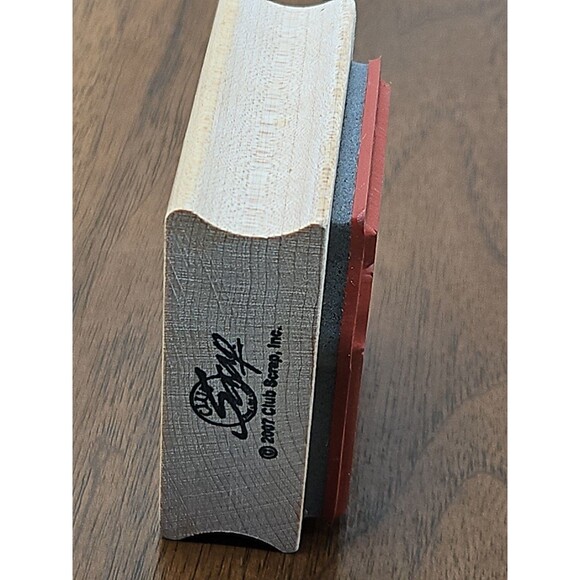 Three 2007 Club Scrap Wood Rubber Stamps- Once Upon A Time, Shop, And Ledger/log - Picture 8 of 16